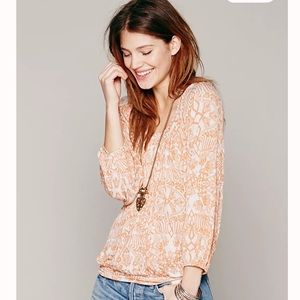 Free People Printed Moss Top